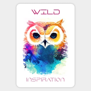 Owl Bird Wild Nature Animal Colors Art Painting Magnet